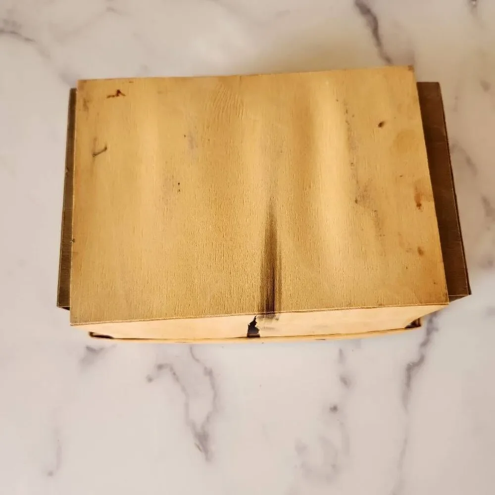 Super simple basic thin wooden box lightweight tan storage accents fruit vintage